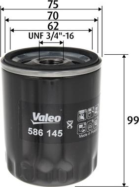 Valeo 586145 - Масляный фильтр parts5.com