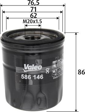 Valeo 586146 - Масляный фильтр parts5.com