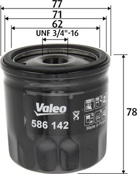 Valeo 586142 - Масляный фильтр parts5.com