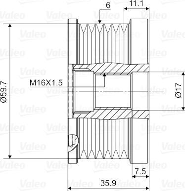 Valeo 588046 - Шкив генератора, муфта parts5.com