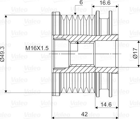 Valeo 588048 - Шкив генератора, муфта parts5.com