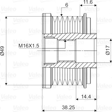 Valeo 588055 - Шкив генератора, муфта parts5.com