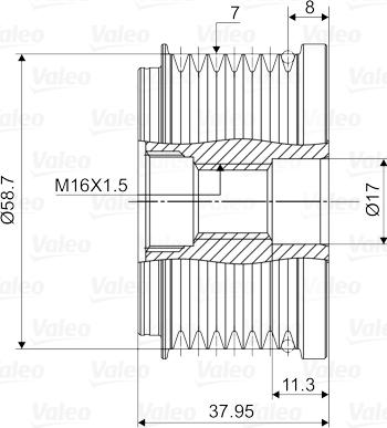 Valeo 588057 - Шкив генератора, муфта parts5.com