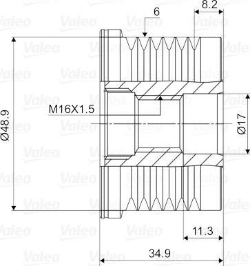 Valeo 588067 - Шкив генератора, муфта parts5.com