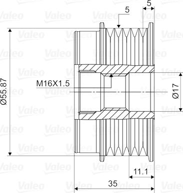 Valeo 588008 - Шкив генератора, муфта parts5.com