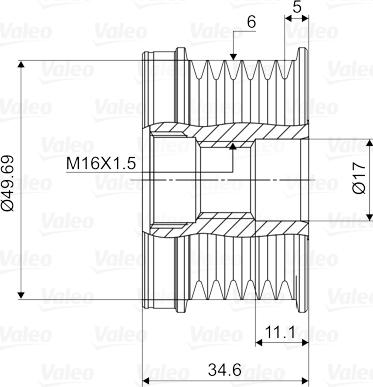 Valeo 588018 - Шкив генератора, муфта parts5.com