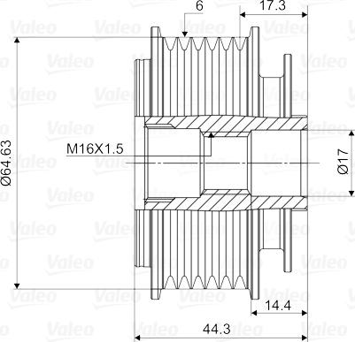 Valeo 588084 - Шкив генератора, муфта parts5.com