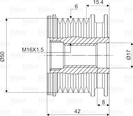 Valeo 588039 - Шкив генератора, муфта parts5.com