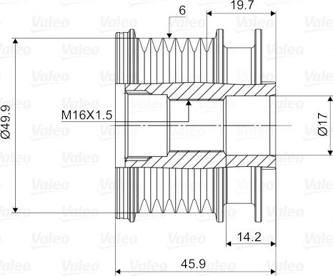 Valeo 588031 - Шкив генератора, муфта parts5.com