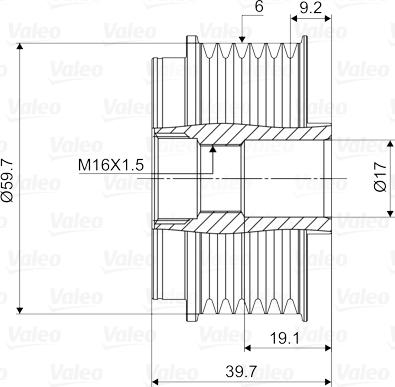 Valeo 588021 - Шкив генератора, муфта parts5.com