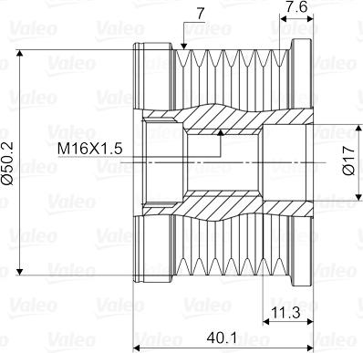 Valeo 588100 - Шкив генератора, муфта parts5.com