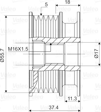 Valeo 588122 - Шкив генератора, муфта parts5.com