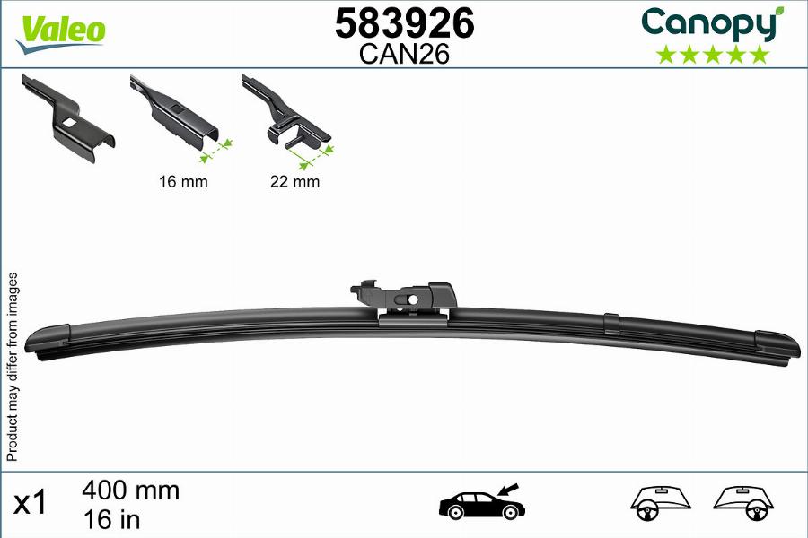 Valeo 583926 - Щетка стеклоочистителя parts5.com