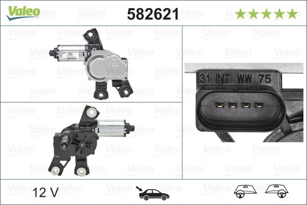 Valeo 582621 - Двигатель стеклоочистителя parts5.com