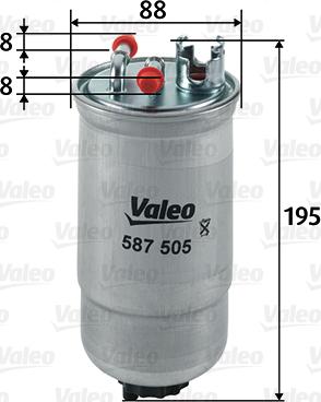 Valeo 587505 - Топливный фильтр parts5.com