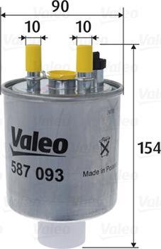 Valeo 587093 - Топливный фильтр parts5.com
