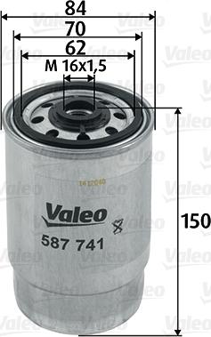 Valeo 587741 - Топливный фильтр parts5.com