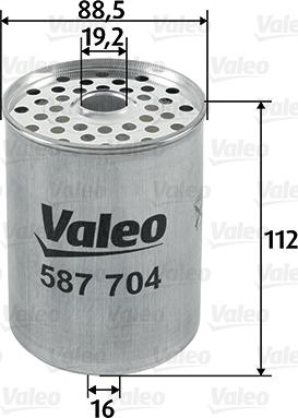 Valeo 587704 - Топливный фильтр parts5.com