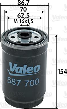 Valeo 587700 - Топливный фильтр parts5.com