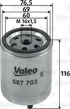 Valeo 587703 - Топливный фильтр parts5.com