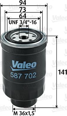 Valeo 587702 - Топливный фильтр parts5.com