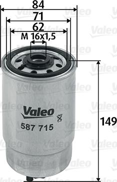 Valeo 587715 - Топливный фильтр parts5.com