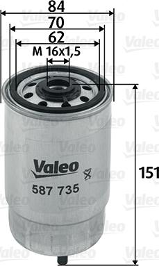 Valeo 587735 - Топливный фильтр parts5.com