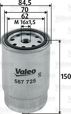 Valeo 587725 - Топливный фильтр parts5.com