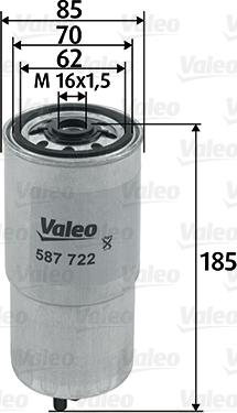 Valeo 587722 - Топливный фильтр parts5.com