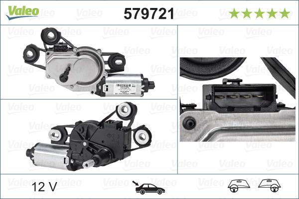 Valeo 579721 - Двигатель стеклоочистителя parts5.com