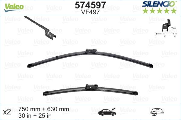 Valeo 574597 - Wiper Blade parts5.com