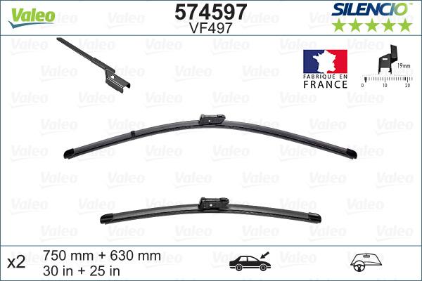 Valeo 574597 - Wiper Blade parts5.com