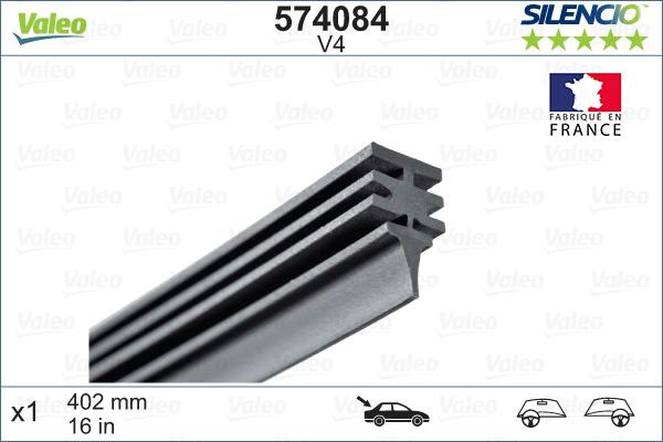 Valeo 574084 - Резинка стеклоочистителя parts5.com