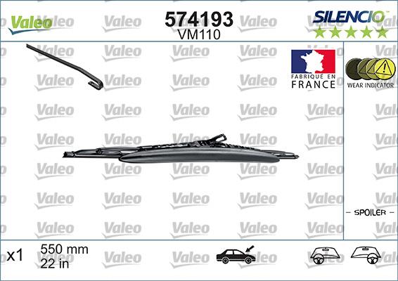 Valeo 574193 - Limpiaparabrisas parts5.com