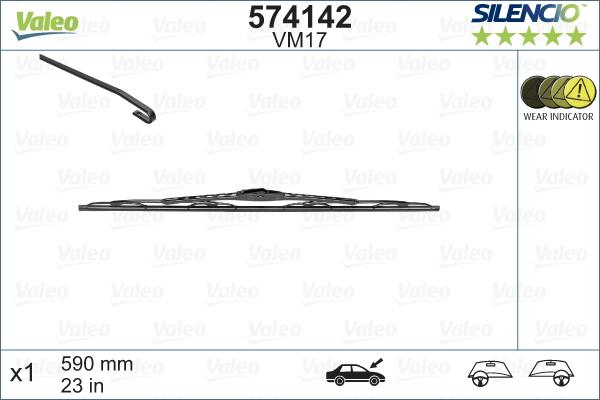 Valeo 574142 - Limpiaparabrisas parts5.com