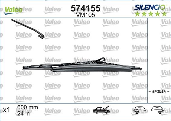 Valeo 574155 - Щетка стеклоочистителя parts5.com