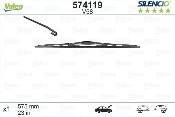 Valeo 574119 - Wiper Blade parts5.com