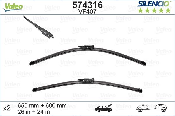 Valeo 574316 - Щетка стеклоочистителя parts5.com