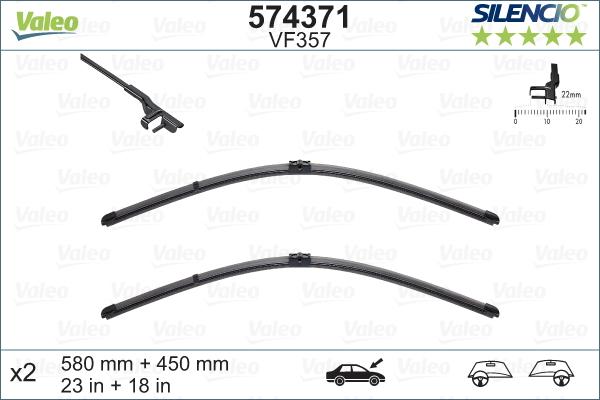 Valeo 574371 - Wiper Blade parts5.com