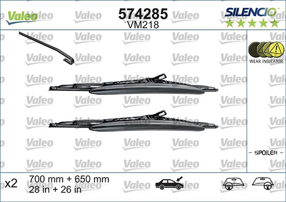 Valeo 574285 - Щетка стеклоочистителя parts5.com