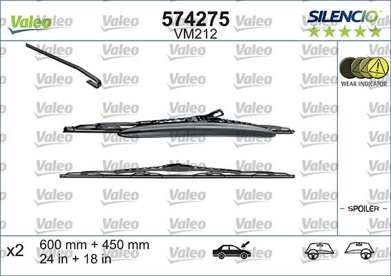 Valeo 574275 - Щетка стеклоочистителя parts5.com