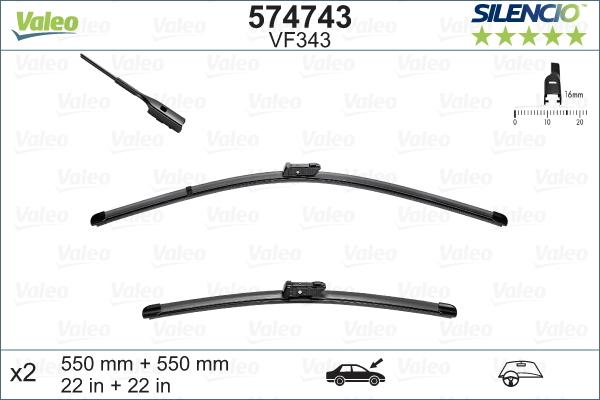 Valeo 574743 - Wiper Blade parts5.com