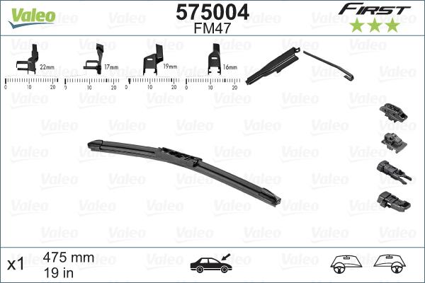 Valeo 575004 - Щетка стеклоочистителя parts5.com