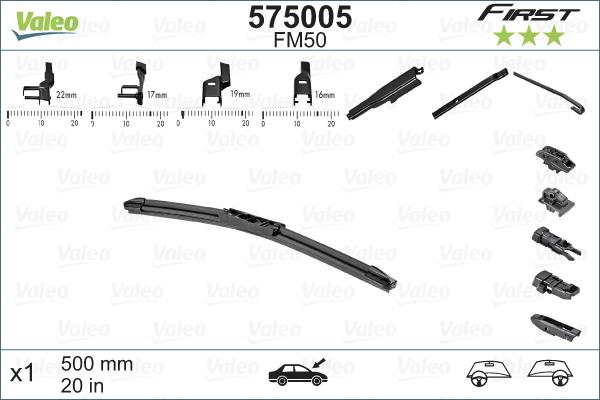 Valeo 575005 - Щетка стеклоочистителя parts5.com