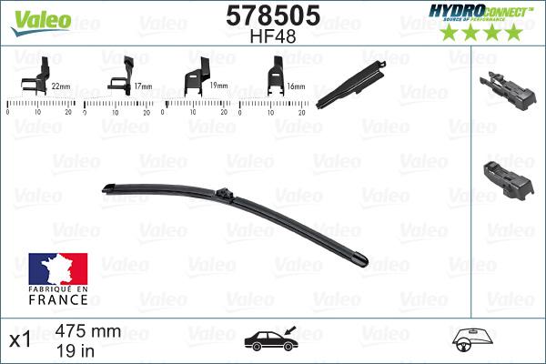 Valeo 578505 - Limpiaparabrisas parts5.com