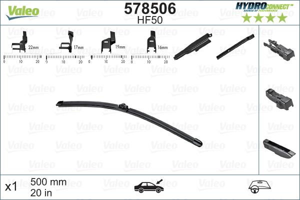 Valeo 578506 - Щетка стеклоочистителя parts5.com