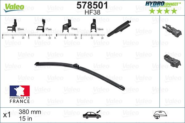 Valeo 578501 - Limpiaparabrisas parts5.com