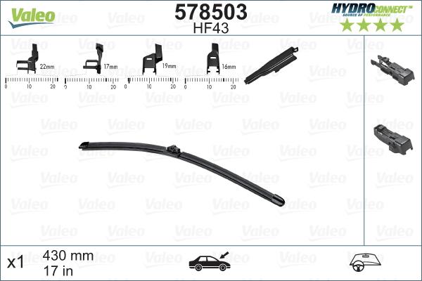 Valeo 578503 - Щетка стеклоочистителя parts5.com