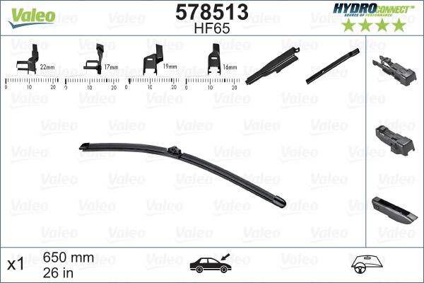 Valeo 578513 - Limpiaparabrisas parts5.com