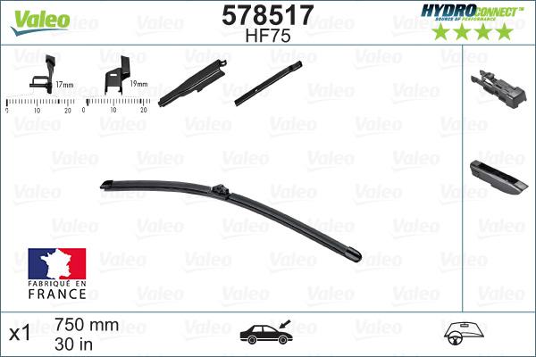 Valeo 578517 - Щетка стеклоочистителя parts5.com